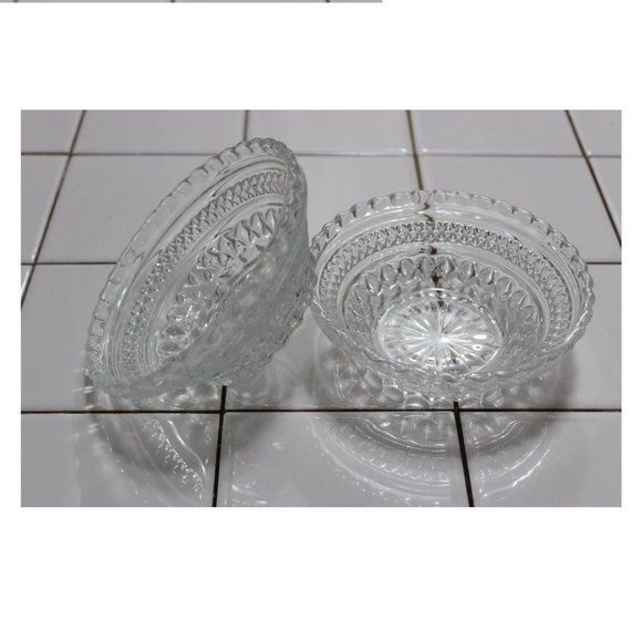Vintage 1960's Ornate Cut Glass Bowls Condiment Serving - Picture 2 of 11